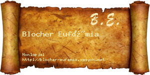 Blocher Eufémia névjegykártya